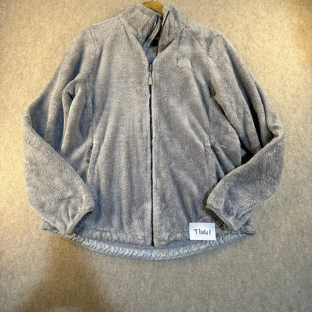 The North‎ Face Osito Full Zip Fleece Jacket Grey Womens Large High Pile Soft